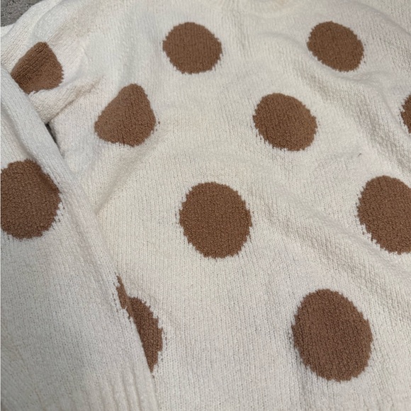 J. Crew Cream and Brown Dot Crewneck Sweater - Picture 2 of 3